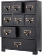 Apothecary Cabinet with 9 Drawers & Labels Rustic Library Card Catalog Cabinet by PACKGILO