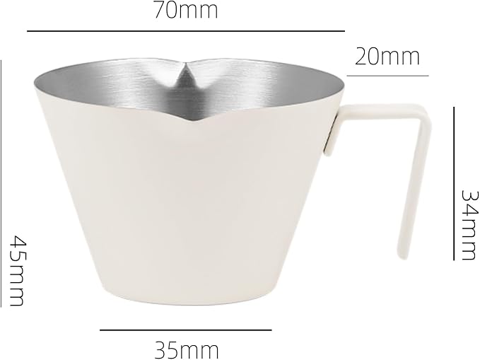 MHW-3BOMBER MHW-3BOMBER Espresso Measuring Cups 2Pcs with Handle, 1oz / 2oz / 3oz Double Spouts Stainless Steel Espresso Shot Cups with Scale, V-Shaped Mouth Espresso Pour Cup Black G6201B-OS