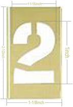 Deezio 1 Inch Brass Stencil Kit, Numbers and Punctuations Number Stencil - 15 Piece Set