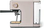 Beautiful Slim Espresso Maker by Drew Barrymore – 20‑Bar Pressure, Dual‑Spout 52 mm Portafilter, 50 oz Removable Tank, 2‑in‑1 Steam Wand & Touch Controls (Porcini Taupe)