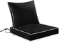 MIULEE Black Outdoor Seat Cushion 22x22 Inch Waterproof & 3 Year Fade Resistant by MIULEE