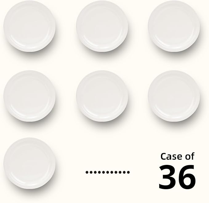 Stoneware Narrow Rim Commercial Grade Dinnerware, America White, Plate 7.25", Case of 36