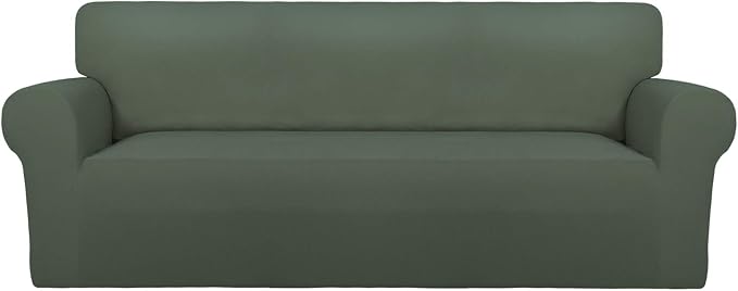 PureFit Stretch Oversized Couch Covers Sofa Slipcovers Grayish Green | 1-Piece by PureFit