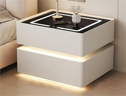 Smart Nightstand with Wireless Charging, LED Nightstand, Night Table Bedside - Image 3