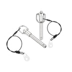 uxcell 1 Pcs Quick Release Pin, 3/8" x 1.77"(Dia. x L) Push-Button Ball Locking Pin 304 Stainless Steel Ring Handle Locking Pin with Wire for Audio Bimini Top Marine, Silver