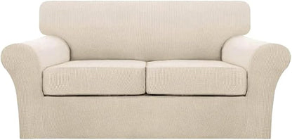 Turquoize 3 Piece Sofa Covers for 2 Cushion Couch Sofa Slipcover Soft Couch by Turquoize