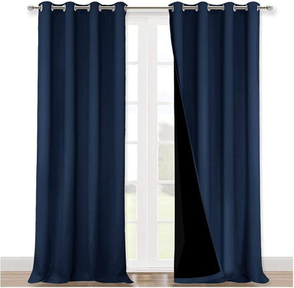 NICETOWN 100% Blackout Curtains 108 inches Long, Noise Reduction Window by NICETOWN