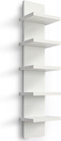 Homaterial 5 Tier Wall Shelf Unit, Small White Vertical Floating Shelf-Narrow by Homaterial