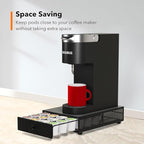 SICHEER K Cup Organization Storage Drawer Maker K Cup Holder Sliding Tray Pull out Coffee Pod Organizer Rolling Stand Countertop Maker Stand Rack Capsules Compatible with Keurig Accessories 24 Pods