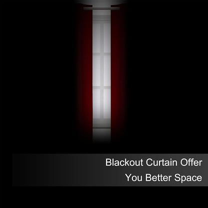 Blackout Curtains 66 x 54 Inch Long Red Curtains Set of 2 Panels Room Darkening - Image 3