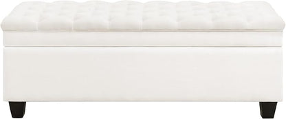 WUTUTUEE 51" Fabric Storage Ottoman Bench, Upholstered Rectangle End of Bed by WUTUTUEE