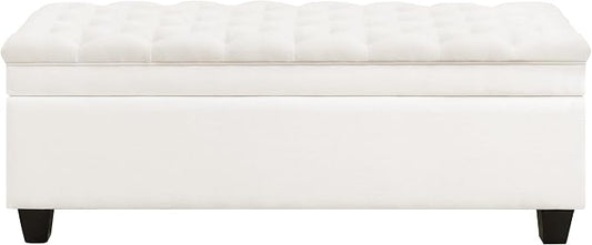 WUTUTUEE 51" Fabric Storage Ottoman Bench, Upholstered Rectangle End of Bed by WUTUTUEE