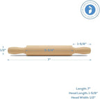 Wooden Mini Rolling Pin, 7 Inches Long, Pack of 100, Perfect for Fondant, Pasta, Baking in the Kitchen, Play-doh, Crafting and Imaginative Play, by Woodpeckers
