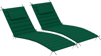 Sundale Outdoor Olefin Quilted Lounge Cushion Set of 2, Patio Foldable Chaise by SundaleOutdoor