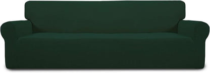 Easy-Going Stretch 4 Seater Oversized Sofa Couch Cover Dark Green | 1-Piece by Easy-Going