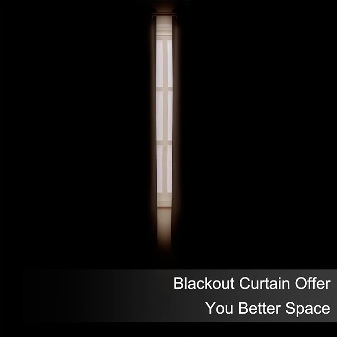 Blackout Curtains 66 x 54 Inch Long Chocolate Curtains Set of 2 Panels Room - Image 3
