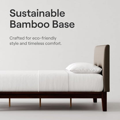 Nectar Bamboo Platform Bed Frame & Upholstered Headboard - Image 4