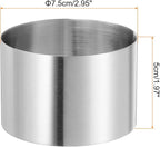 HARFINGTON Round Cake Ring 2.95 x 2 Inch Seamless Stainless Steel Pastry Mousse Dessert Ring Mirror Coating for Baking Cooking Making Tool