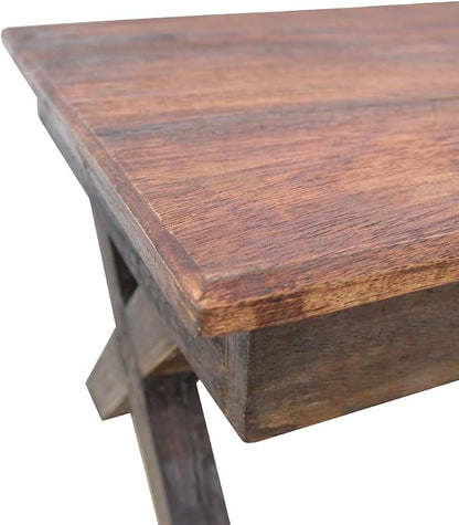 Handmade Rustic Farmhouse Coffee Table from Mixed Recycled Woods, 43.3 x 23.6 x - Image 5