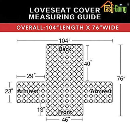Easy-Going Reversible Couch Cover, 2 Cushion Sofa, Taupe/Ivory | Machine - Image 7