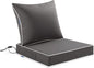 MIULEE Dark Grey Outdoor Seat Cushion 22x22 Inch Waterproof & 3 Year Fade by MIULEE