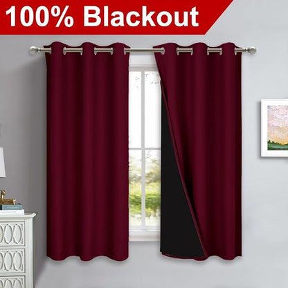 NICETOWN 100% Blackout Short Curtains - Image 2