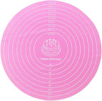 1 Pcs Pink Round Baking Mat, Cake Turntable Mat, Cake Mat Round Silicone Baking Mat, 12 In Cakes Pastry Mat for Cake Turntable Stan