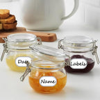 192pcs Labels for Jars Removable Waterproof Write-on Bottle Labels Stickers with Silver Border for Organizing Home Kitchen Pantry Food Storage Containers Spice Jars Jam Cannings, with Marker Pen