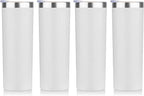 HASLE OUTFITTERS 20 oz Skinny Tumblers Bulk Set, Stainless Steel Insulated Slim Tumblers with Lids, Reusable Double Wall Travel Coffee Mugs, Durable Powder Coated Travel Water Cups(White, 4)