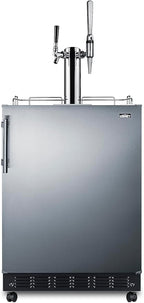 Summit 24" Nitro Cold Brew/Cold Brew Kegerator, Combination Dual Tap Kit, Stainless Steel- SBC7BRSCM2