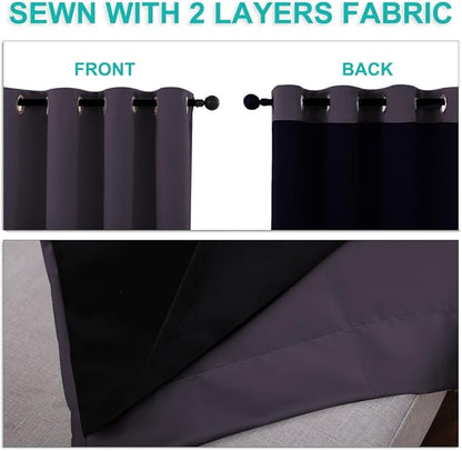 NICETOWN 100% Blackout Window Curtain Panels, Cold and Full Light Blocking - Image 5