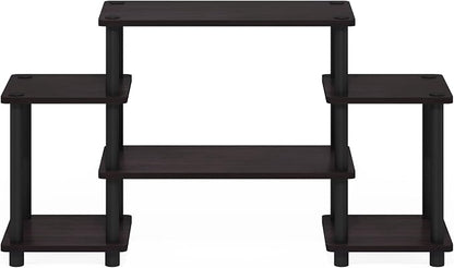 Furinno Turn-N-Tube No Tools Entertainment Center, Square corner, Dark Walnut - Image 6