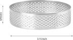 Frcctre 9 Pack 3.15 Inch 304 Stainless Steel Tart Rings, Heat-Resistant Perforated Nonstick Round Mousse Cake Rings Metal Crumpet Ring Pastry Mold Circle Tartlet