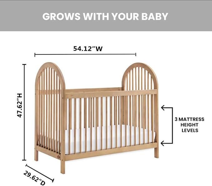 Soho Baby Everlee Convertible Island Crib, Honey Wood - Image 4