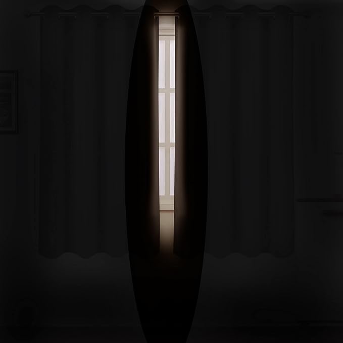 Chocolate Brown Blackout Curtains 52 x 63 Inch Length/Set of 2 Curtain - Image 3