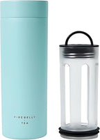 Firebelly Tea, Travel Tea Infuser Mug with Strainer, Insulated Tumbler for Loose Leaf Tea or Coffee, Leakproof Bottle for Hot or Iced Drinks, Stainless Steel Thermos with Lid, Mer