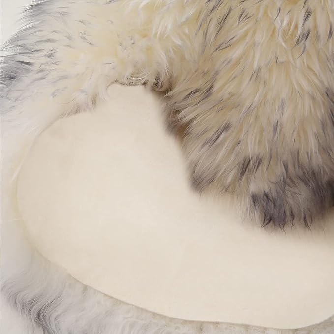HUAHOO Premium Genuine Sheepskin Rug White Grey Real Australia Sheepskin - Image 7