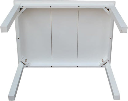 HomeStock Asian Aesthetics Table in Linen White, Made from Solid Parawood - Image 4
