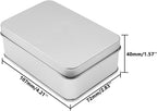 Metal Empty Boxes, Tin Boxes with Lid,Small Silver Tin Boxes,Stackable Organizer Containers,8PCS Storage Tin for Home Outdoor Active Storage Containers