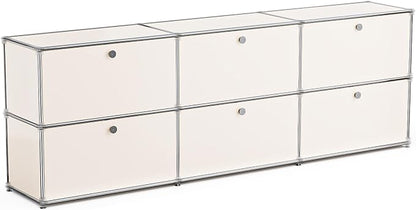 Modern Storage Cabinet White H, Home Office Cabinet, Versatile Free-Standing by ARVORAHome