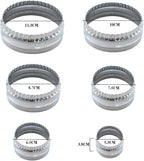 Fluted Cookie Cutters- Round Biscuit Cutters Set of 6 Pieces, Double Sided Fluted and Plain Edge Cookie Cutters, Stainless Steel
