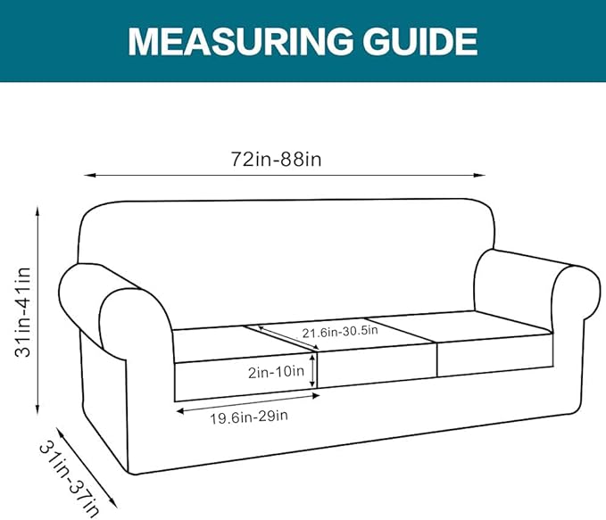 Turquoize 4 Piece Sofa Slipcover Sofa Covers - Image 2