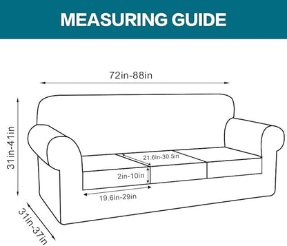Turquoize 4 Piece Sofa Covers for 3 Cushion Couch Sofa Slipcover Soft Couch - Image 2