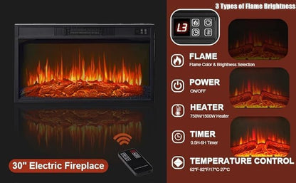 80" LED Lights Electric Fireplace - Image 5