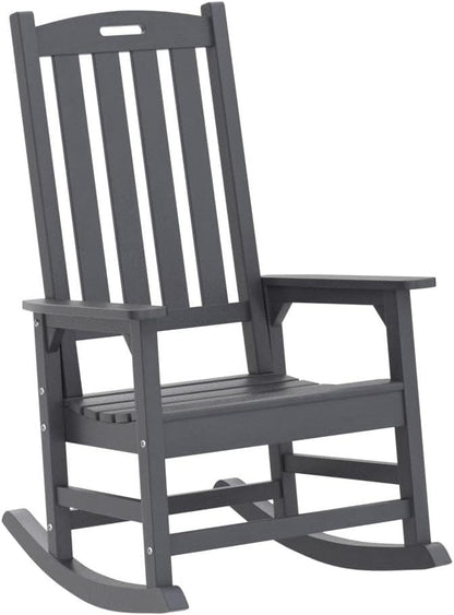 Psilvam Oversized Outdoor Rocking Chair Set of 2, HDPE Porch Rocker Chairs - Image 5