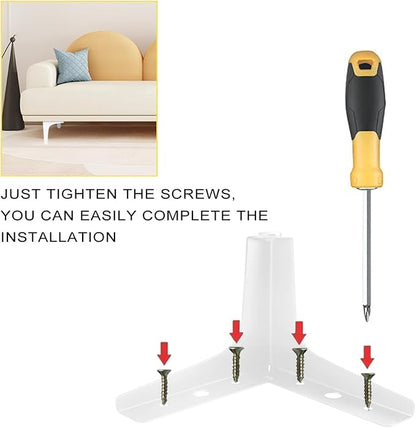 AODIOU Furniture Legs White Replacement Feet: Sofa Legs 4 Inch European Style - Image 5