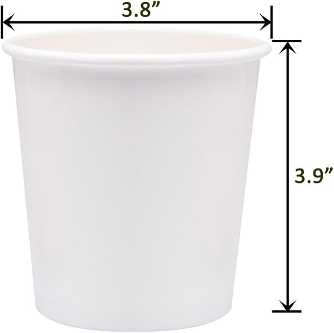 Paper Ice Cream Cups with Paper Lids, Hot/Cold Soup Cups with Lids (White) (25, 16 oz)