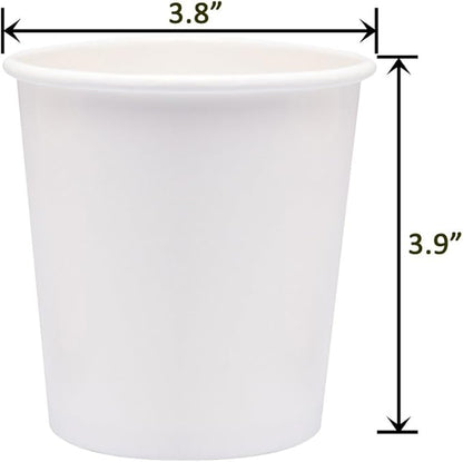 Paper Ice Cream Cups, Paper Hot/Cold Soup Cups - 100 Count (White) (16 oz)