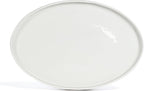 over&back Stackable Stoneware Serving Platter - Elegant 1-Piece Oval Serving Platter to Complete Your Kitchen Set - Perfect for Appetizers, Desserts, and More - 16" L x 11" W - Glossy White
