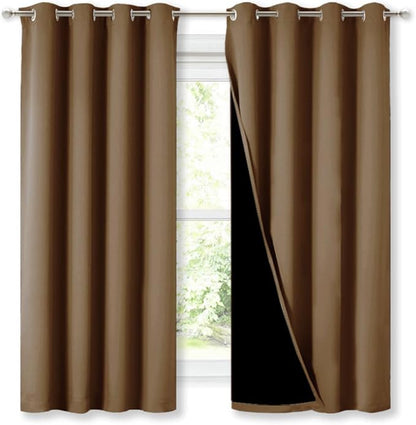 NICETOWN 100% Blackout Lined Curtains, Totally Darkness Drapes by NICETOWN